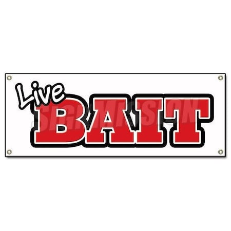 Signmission LIVE BAIT BANNER SIGN fishing lure shiners shrimp shop tackle fisherman B-Live Bait